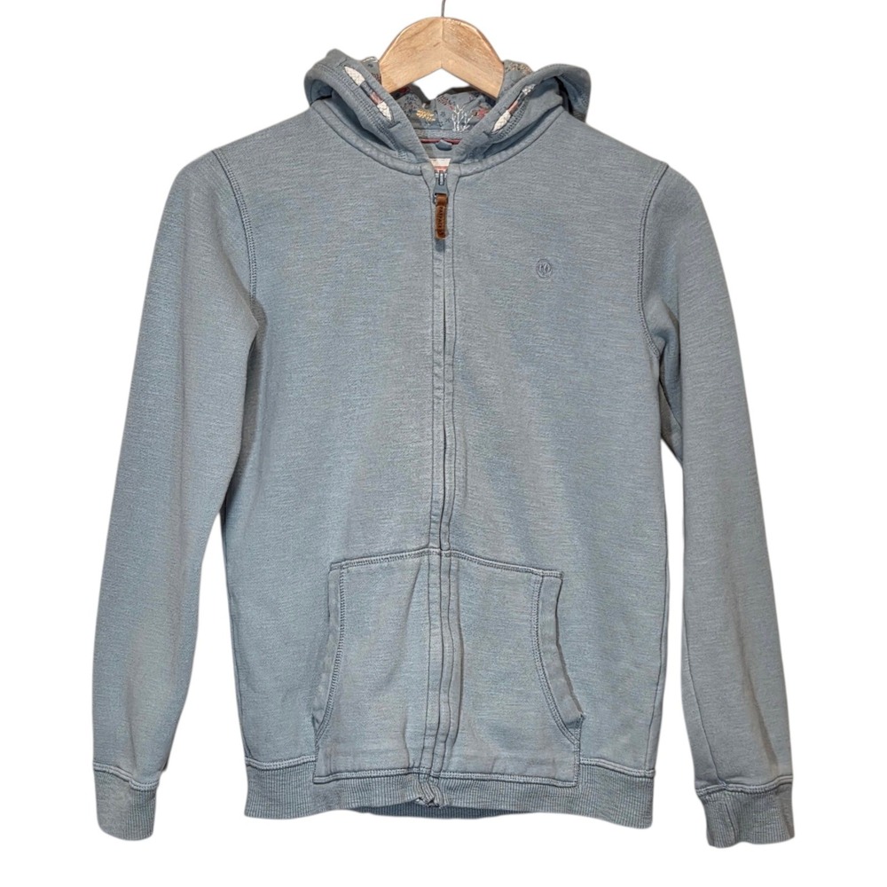 Girls Full Zip Hoodie Blue Woodland‎ Animal Cottagecore Hooded Jacket Size 12/13